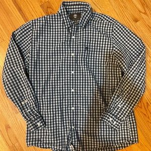 Men’s Timberland Large Blue White Checked Button Down